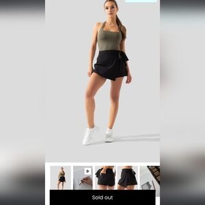 POPFLEX Black Wrap Skort with Olive Tank Styling